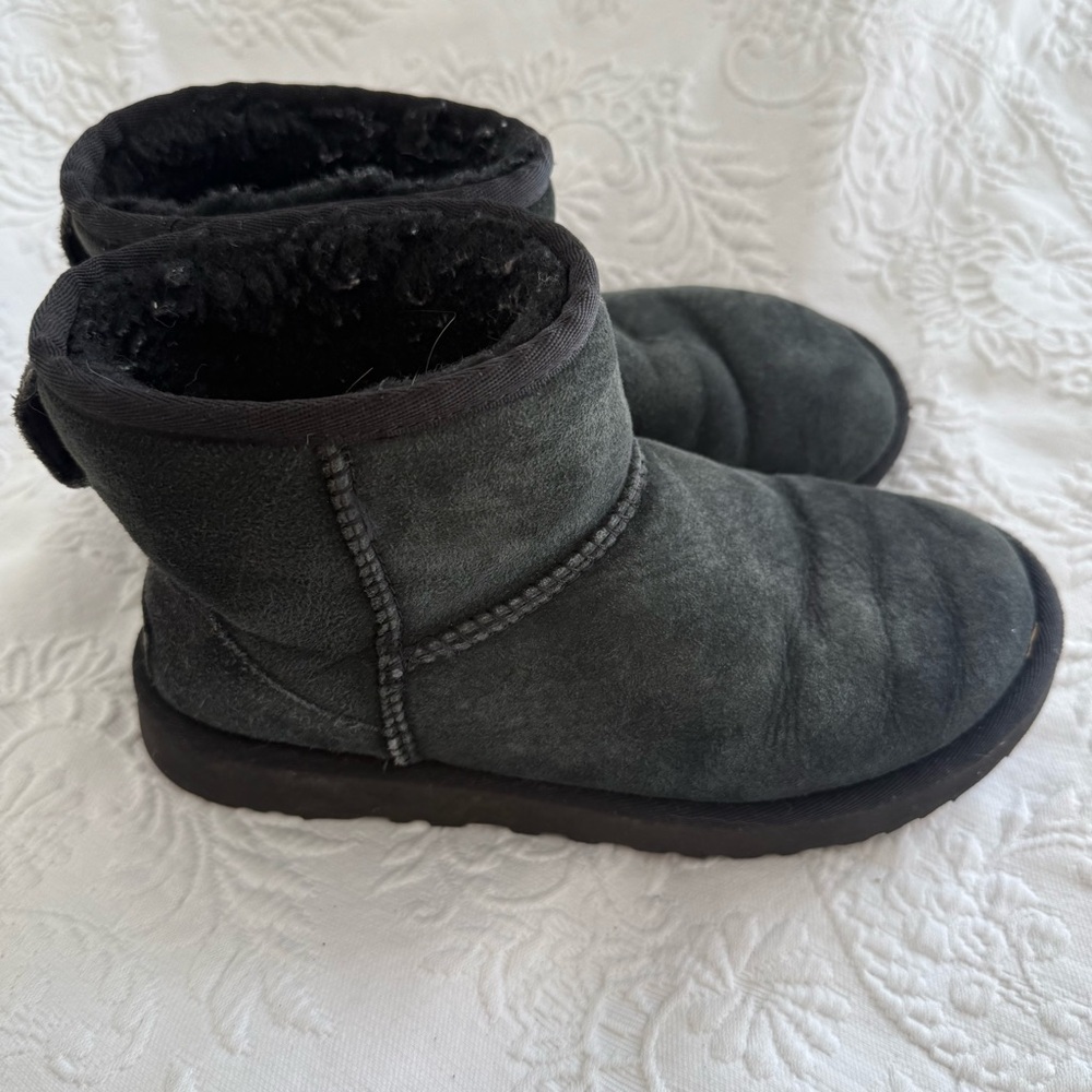 UGG Black Shearling Ankle Boots Size 6